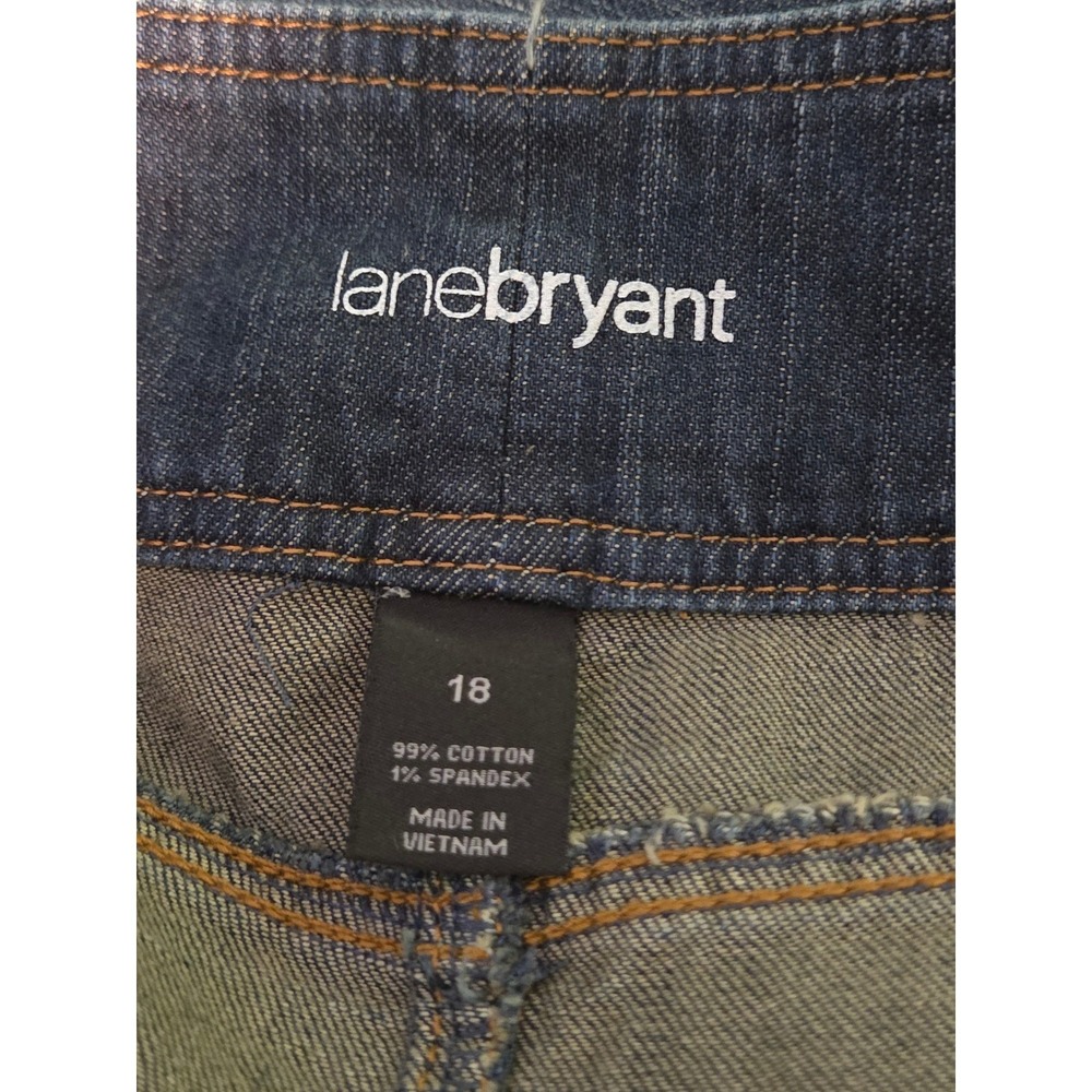 Lane Bryant Womens Plus Size 18 Denim Skirt Dark Wash Cargo Utility Knee Length - Picture 7 of 7